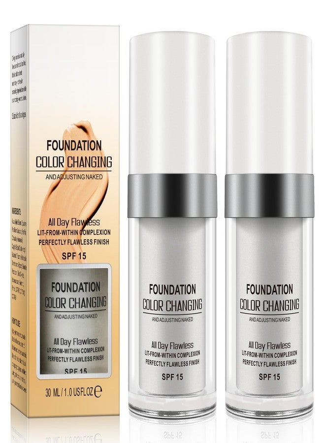 ZODENIS 2 Pack TLM Flawless Color Changing Foundation, Warm Skin Tone Foundation liquid Base Nude Face Moisturizing Liquid Cover Concealer, Natural Makeup Concealer Cover Cream 30ml - Image 1